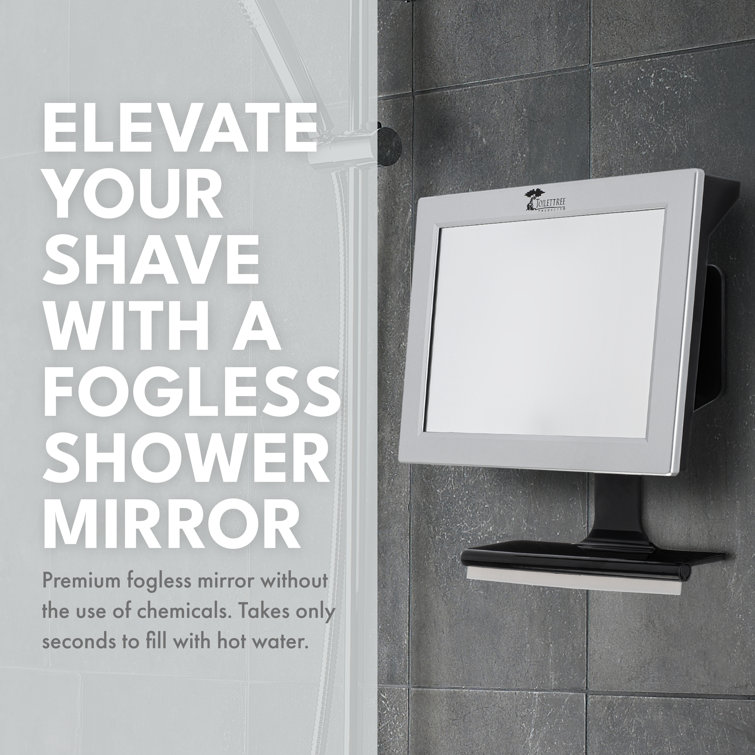 Detachable Rectangle Fogless Shower Mirror with Adjustable Silver Bracket