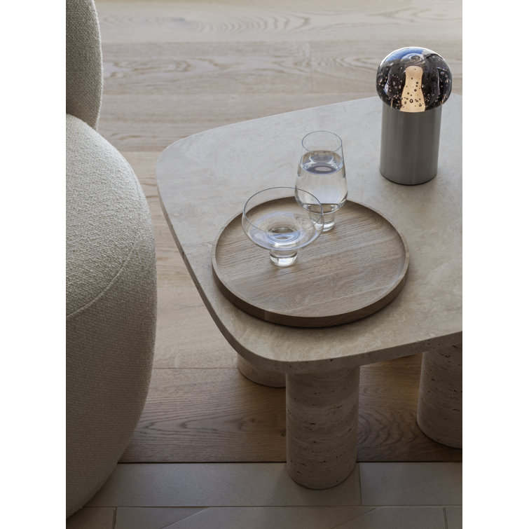 Natural Oak Round Serving Tray, 9.9"