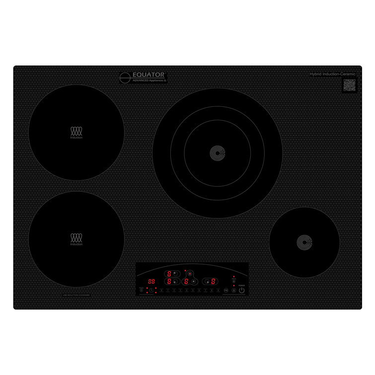 Equator 30" Black Ceramic-Induction 4 Burner Cooktop with Touch Control