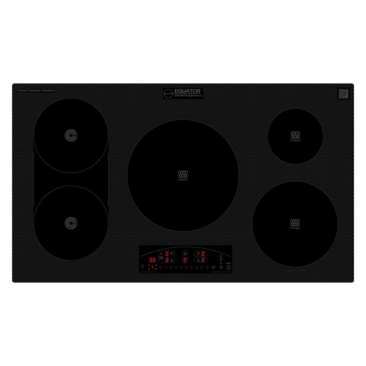 Equator Black Ceramic-Induction 36" 5 Burner Cooktop with Touch Control