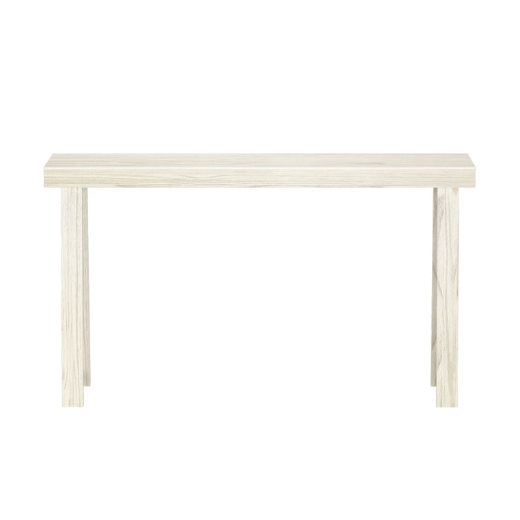 White Sand Wirebrush 56'' Solid Pine Wood Console Table