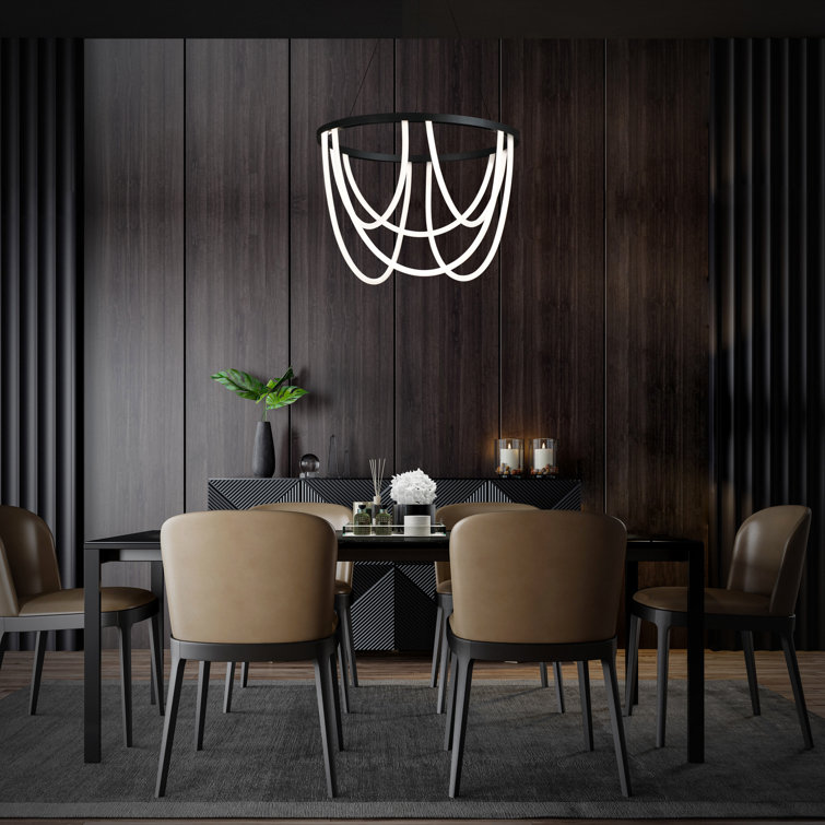 Margarite Black Silicone LED 6-Light Chandelier