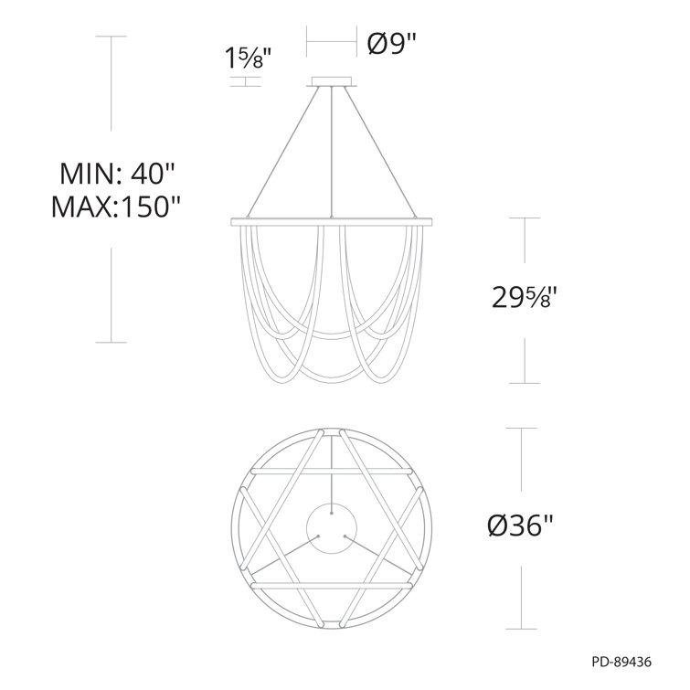 Margarite Black Silicone LED 6-Light Chandelier