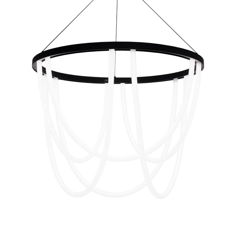 Margarite Black Silicone LED 6-Light Chandelier