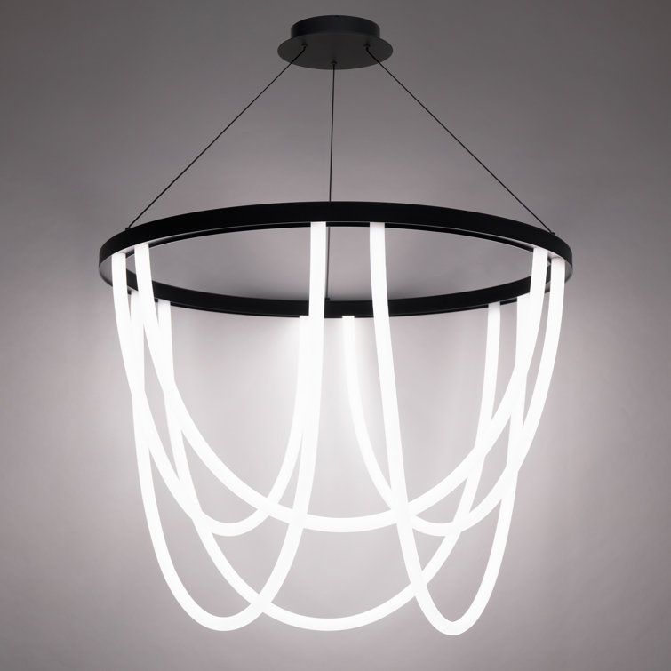 Margarite Black Silicone LED 6-Light Chandelier