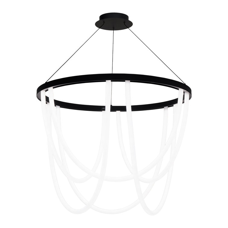 Margarite Black Silicone LED 6-Light Chandelier