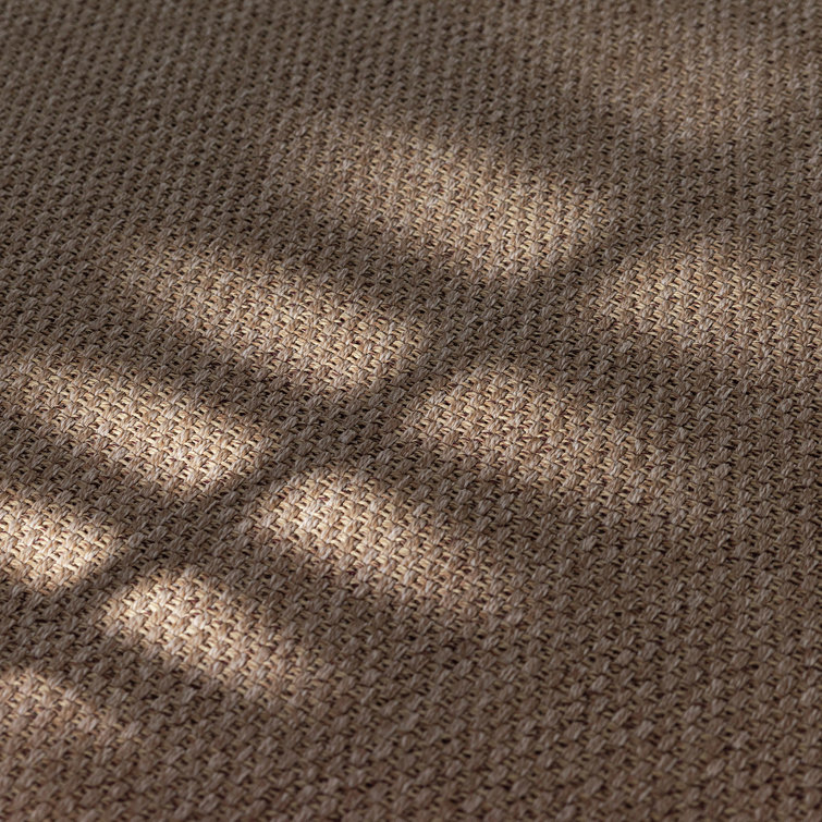 Natural Beige and Brown Synthetic 5' x 7' Washable Area Rug