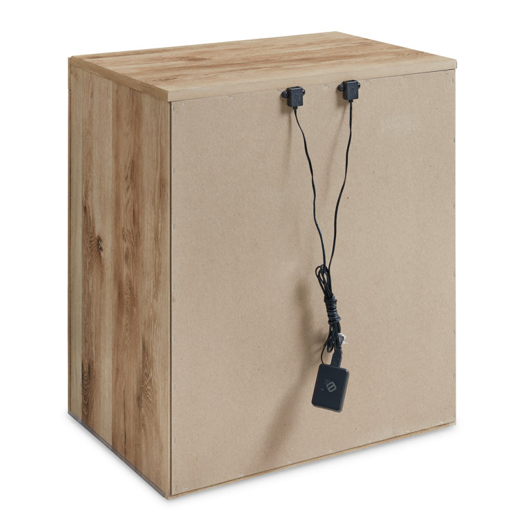 Hyanna Contemporary Beige 2-Drawer Nightstand with USB Charging
