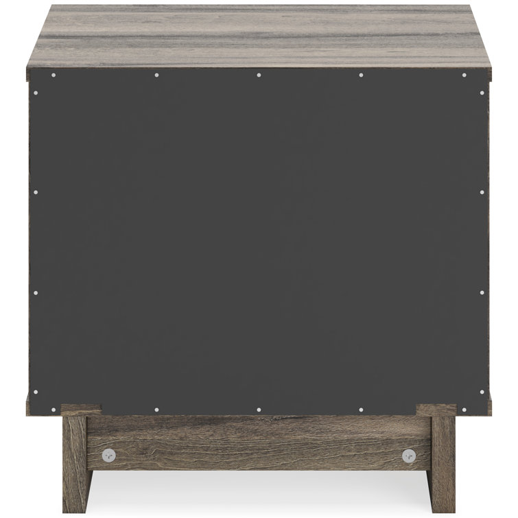 Weathered Brown 1-Drawer Nightstand with Open Shelf