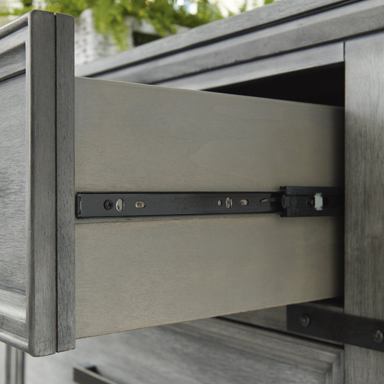 Russelyn Transitional 2-Drawer Nightstand in Weathered Gray