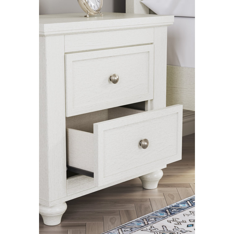 Grantoni Cottage-Style White 2-Drawer Nightstand