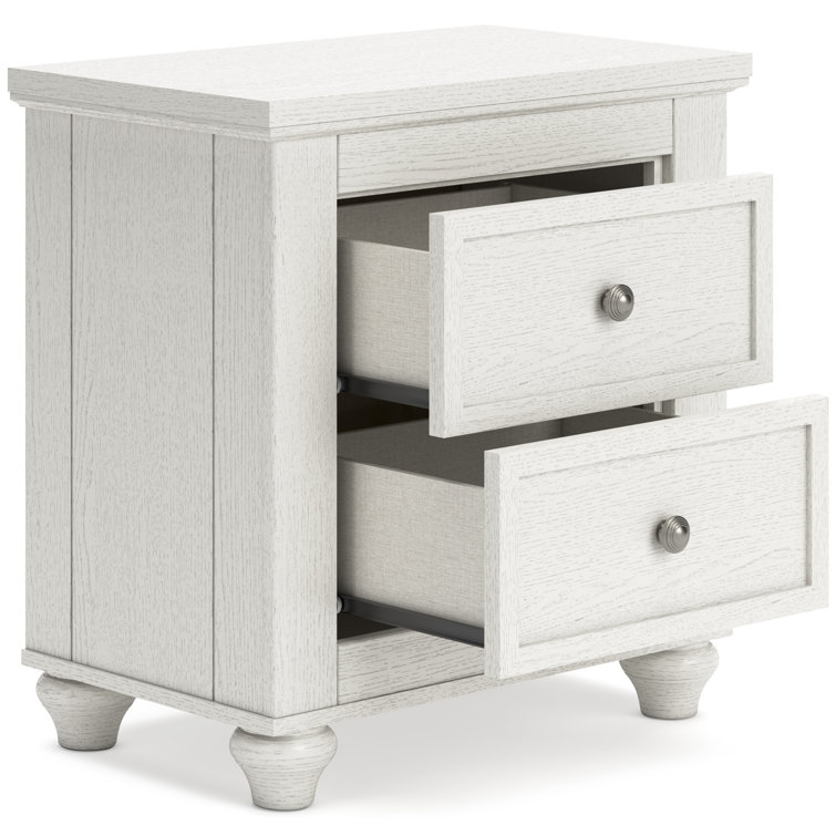 Grantoni Cottage-Style White 2-Drawer Nightstand