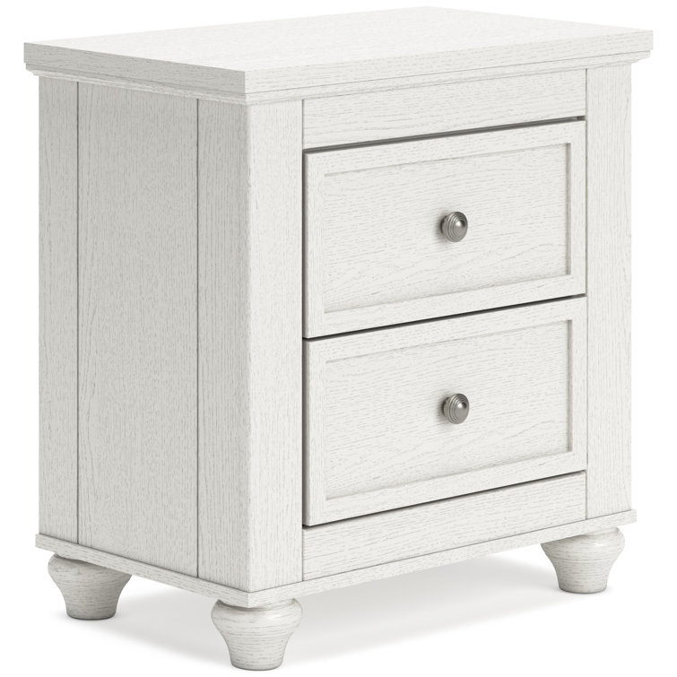 Grantoni Cottage-Style White 2-Drawer Nightstand