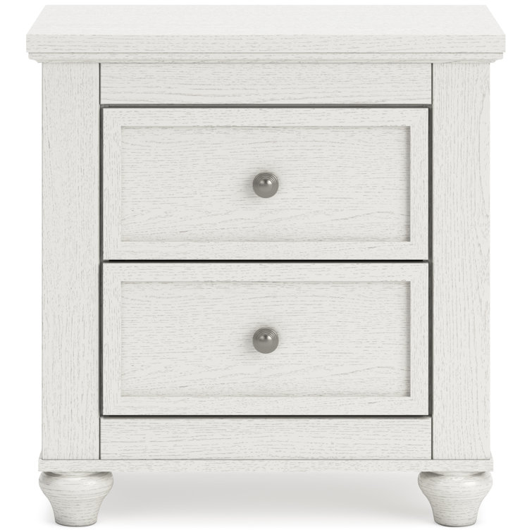 Grantoni Cottage-Style White 2-Drawer Nightstand