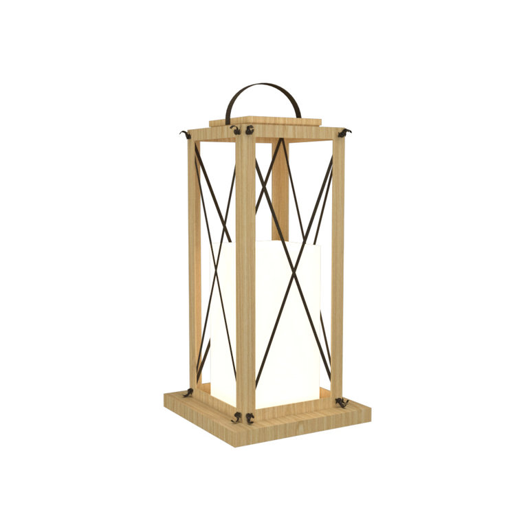 Imbuia Natural Wood Floor Lamp with White Acrylic Diffuser