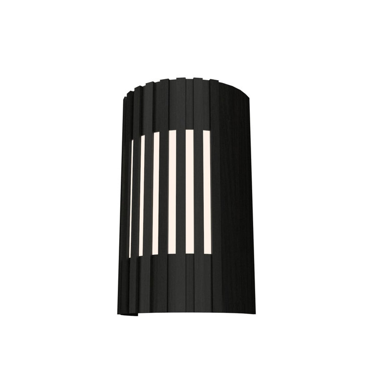 Charcoal Black Wooden Direct Wired Sconce