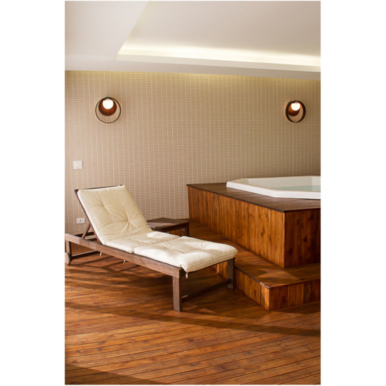 American Walnut Frosted Glass LED Hoop Wall Sconce