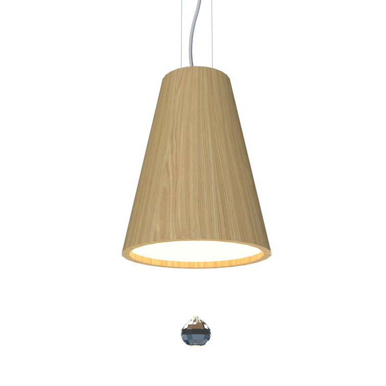 Imbuia Wood and Crystal Mini Pendant Light