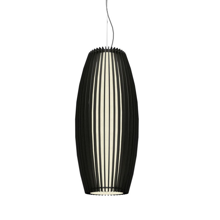Matte Black Contemporary Glass Pendant Light