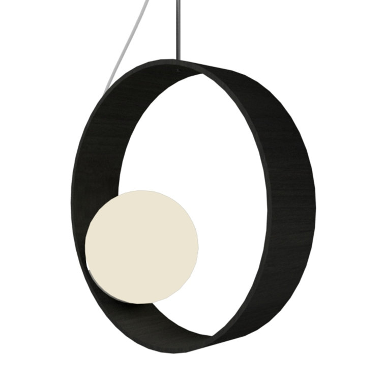 Charcoal Black Geometric Pendant Light with Frosted Glass
