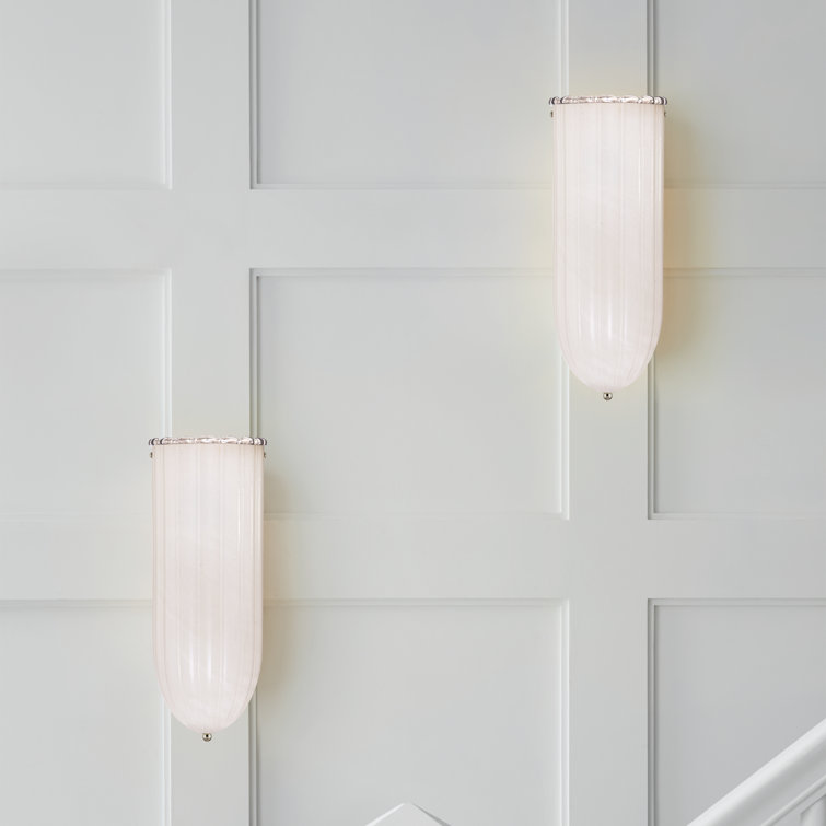 15" White and Chrome Dimmable Wall Sconce