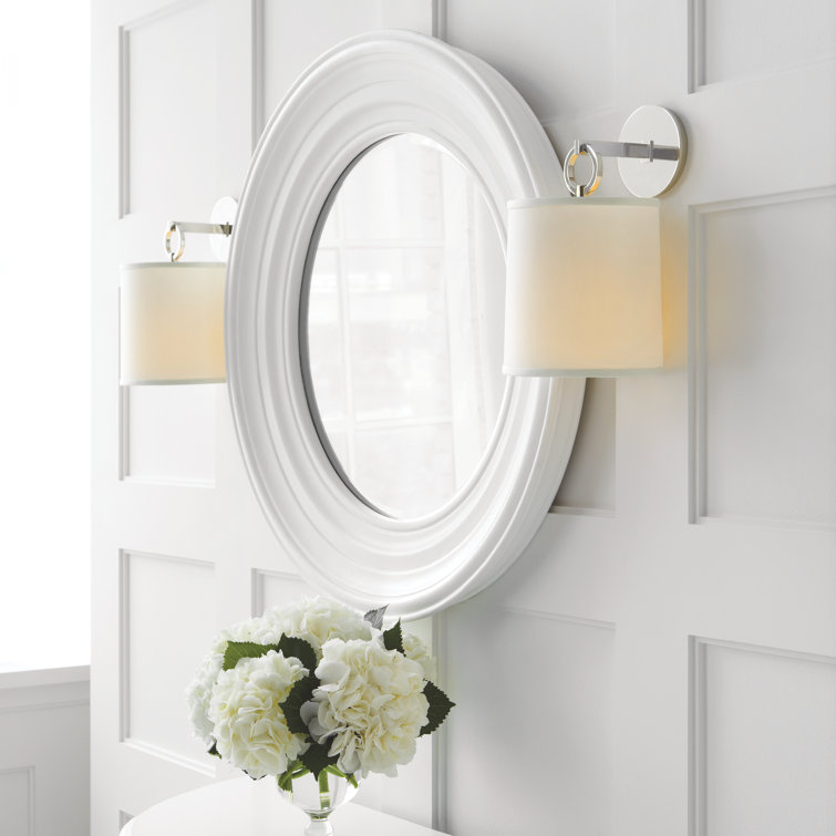Polished Nickel 14" Silk Shade Wall Sconce