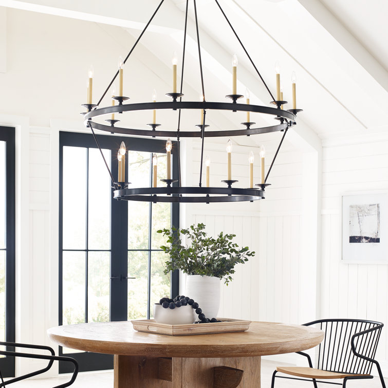 Launceton Antique-Burnished Brass 65" Crystal Candle Chandelier