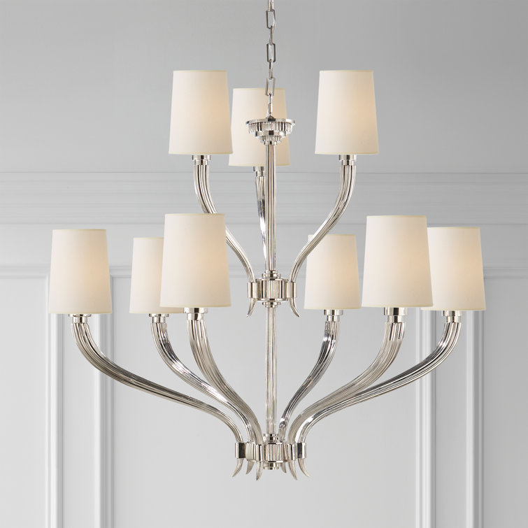 Ruhlmann Elegance 31'' Polished Nickel Nine-Light Chandelier