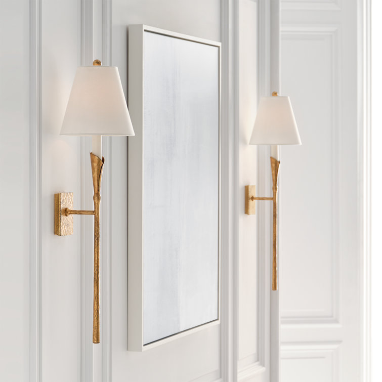 Aiden Polished Nickel 32" LED Botanical Wall Sconce