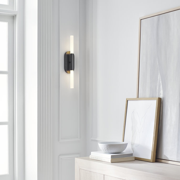 Rousseau Slim Bronze and Black LED Outdoor Vanity Light
