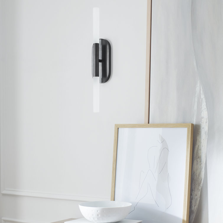 Rousseau Slim Bronze and Black LED Outdoor Vanity Light