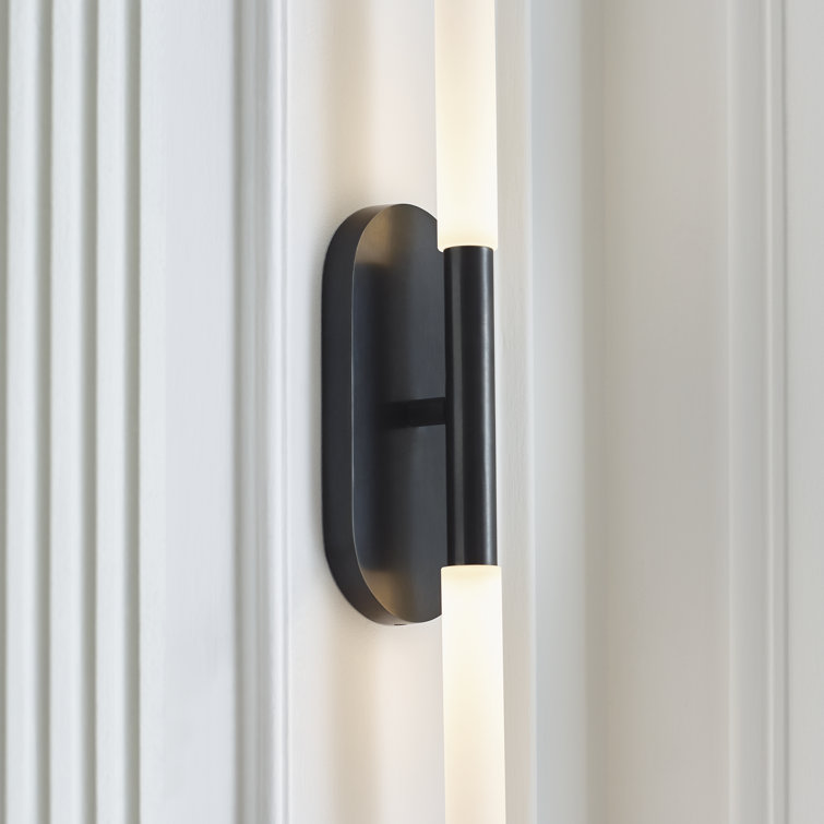 Rousseau Slim Bronze and Black LED Outdoor Vanity Light