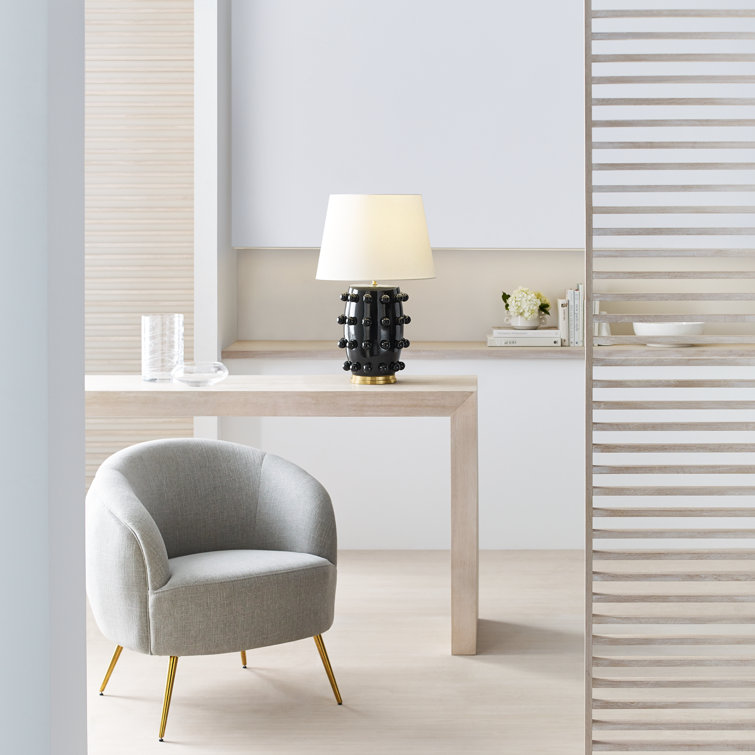 Linden Black Porcelain Outdoor Table Lamp with Orb Accents
