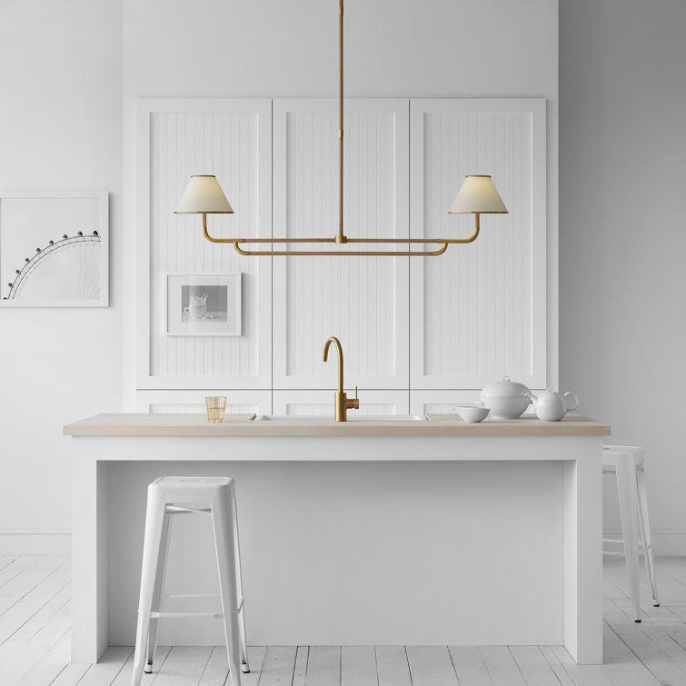 Rigby Polished Nickel and Ebony 2-Light Linear Chandelier