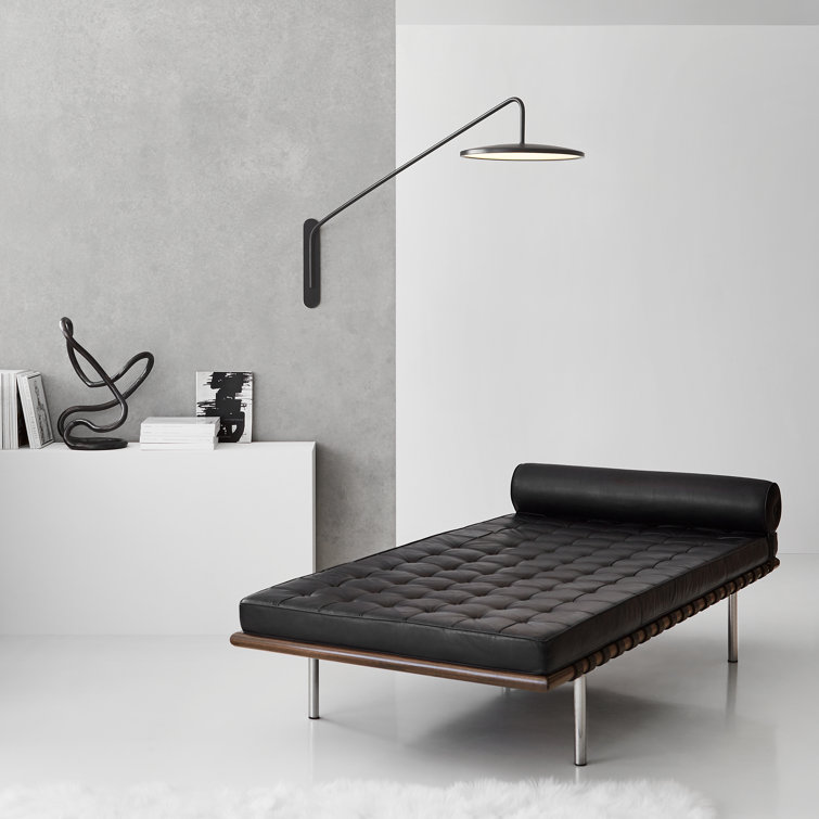 Bristol Elegance 28" Black and Brass Dimmable Swing Arm Wall Sconce