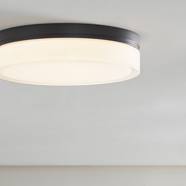 Antique Bronze LED Flush Mount with Glass Shade