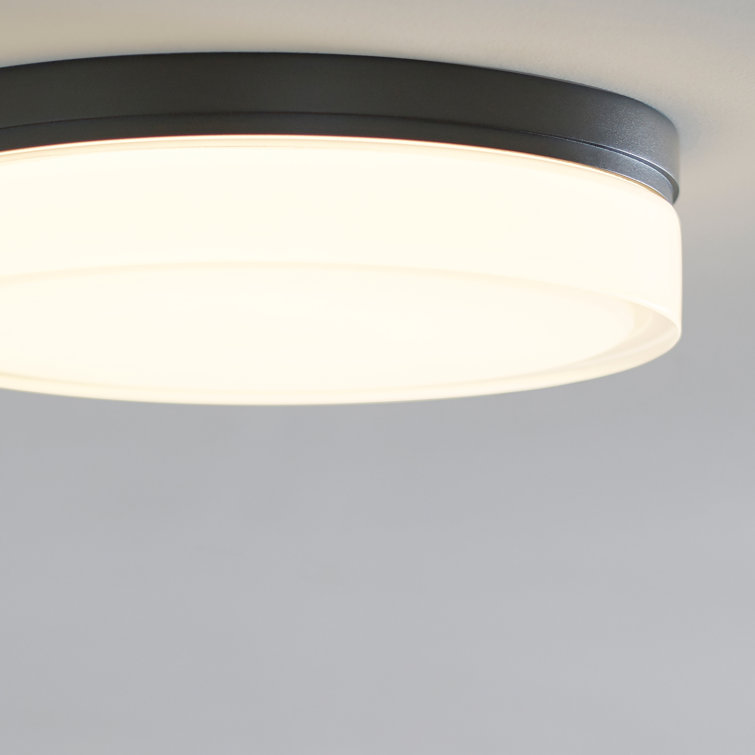 Antique Bronze LED Flush Mount with Glass Shade