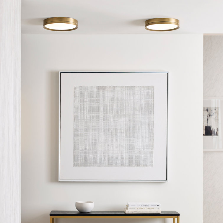 Contemporary 12" Plated Brass LED Flush Mount for Indoors/Outdoors