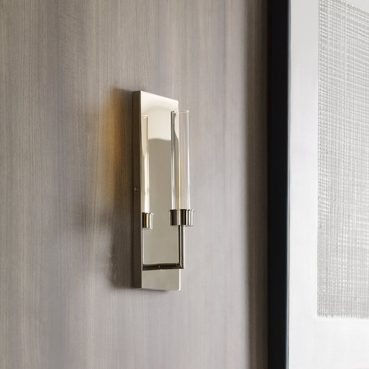 Linger Polished Nickel LED Cylinder Sconce with Acrylic Shade