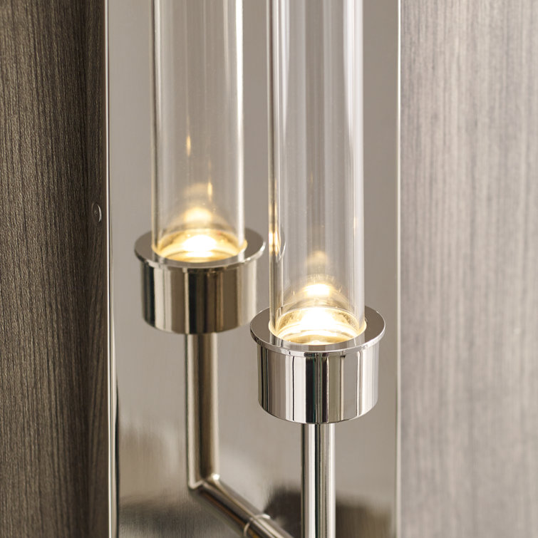 Linger Polished Nickel LED Cylinder Sconce with Acrylic Shade
