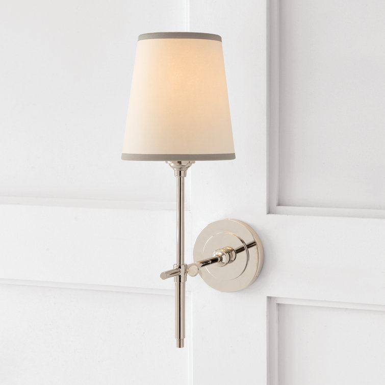 Polished Nickel Dimmable 14" Wall Sconce with Tapered Shade
