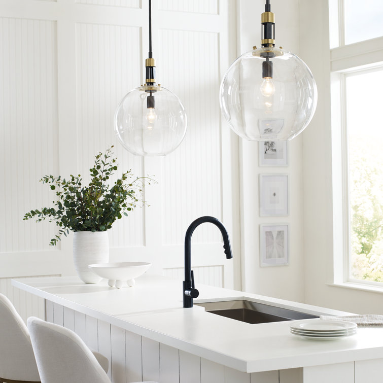 Hand-Rubbed Antique Brass Globe Pendant Light
