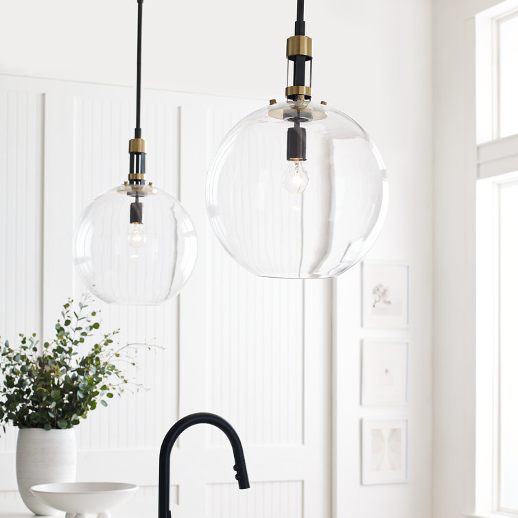 Hand-Rubbed Antique Brass Globe Pendant Light