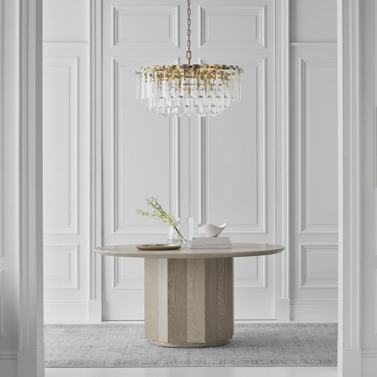 Elegant Burnished Brass and Crystal 16-Light Chandelier
