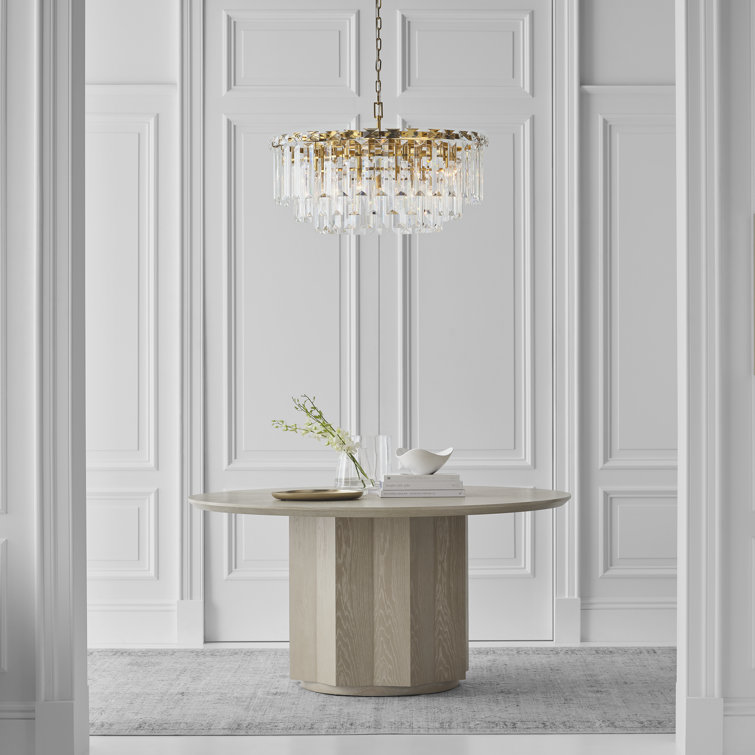 Elegant Burnished Brass and Crystal 16-Light Chandelier