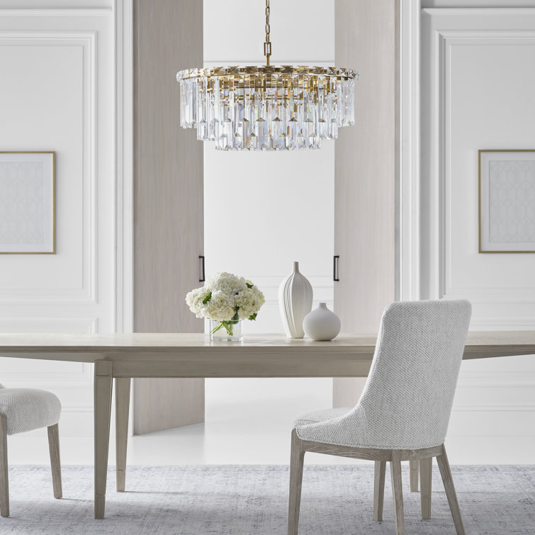 Elegant Burnished Brass and Crystal 16-Light Chandelier