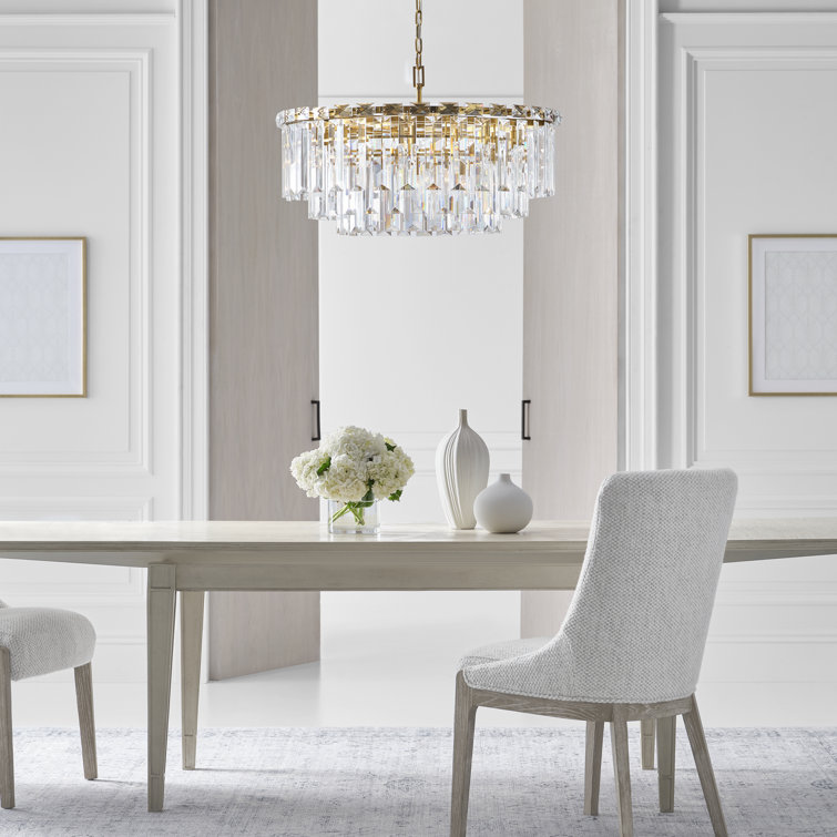 Elegant Burnished Brass and Crystal 16-Light Chandelier