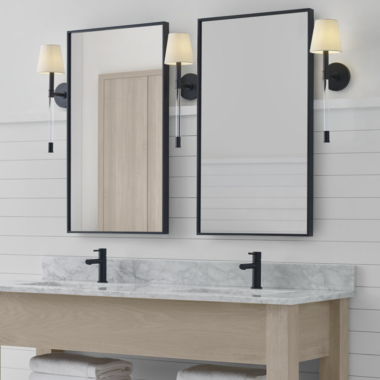 Hanover 18'' Steel and Lucite Wall Sconce with Linen Shade