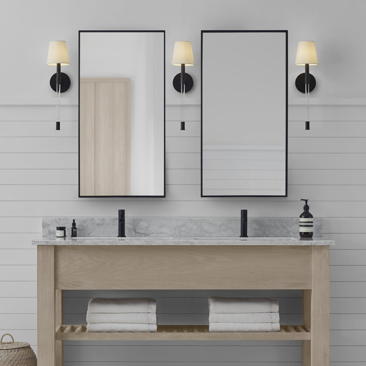 Hanover 18'' Steel and Lucite Wall Sconce with Linen Shade