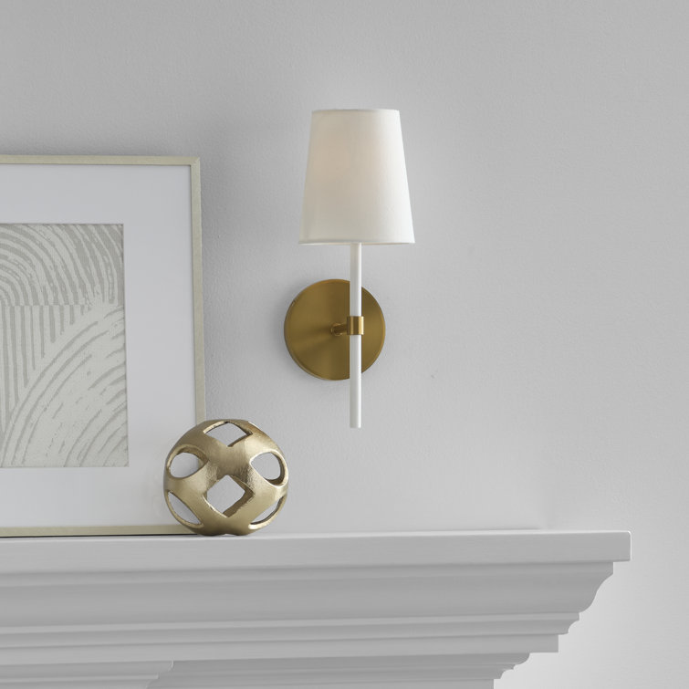 Burnished Brass and Green Single Light Dimmable Sconce